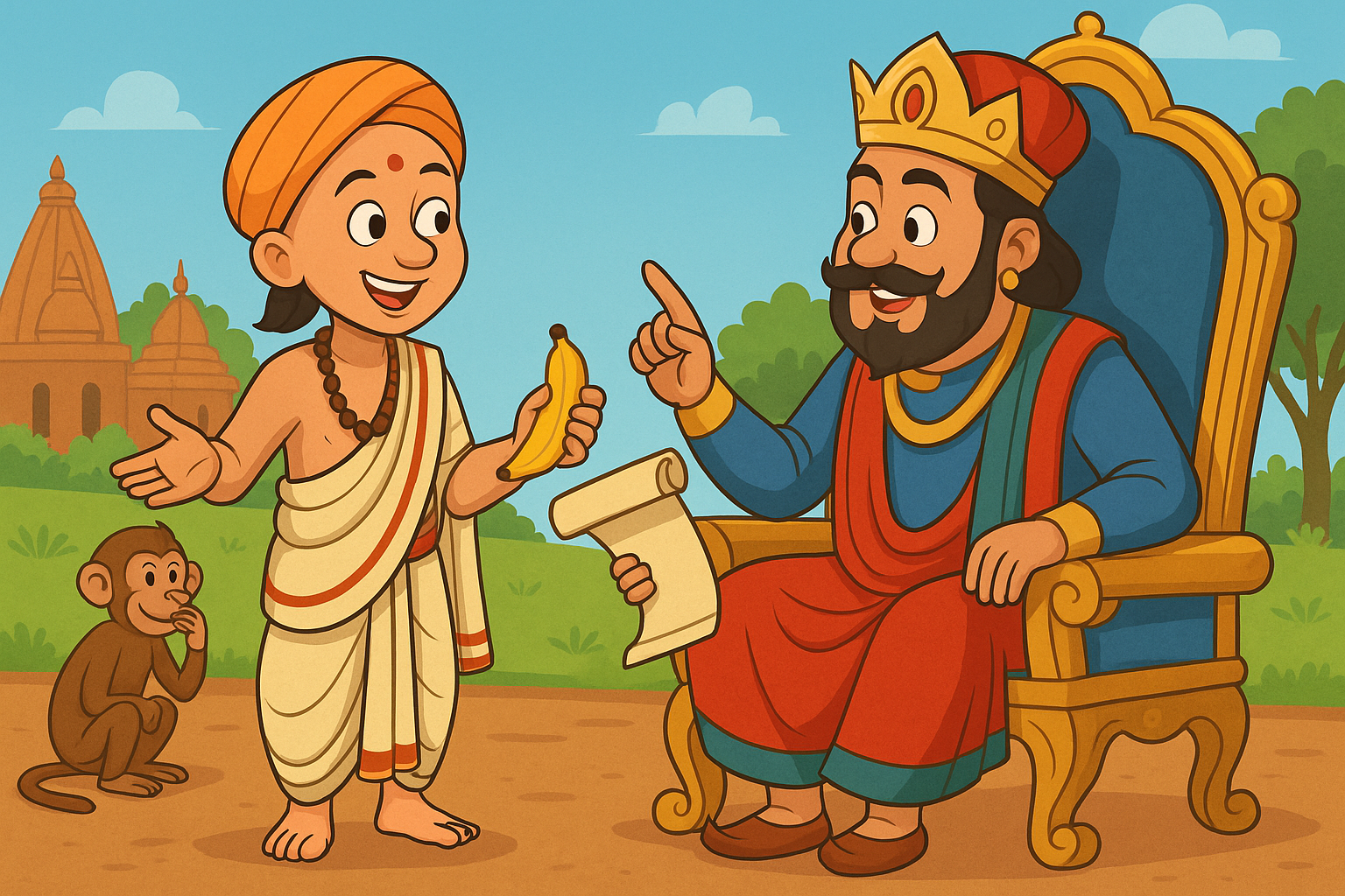 Tenali Rama and the Monkey in the Royal Court