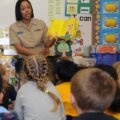 Children learning Spanish words with picture cards, learn Spanish for kids